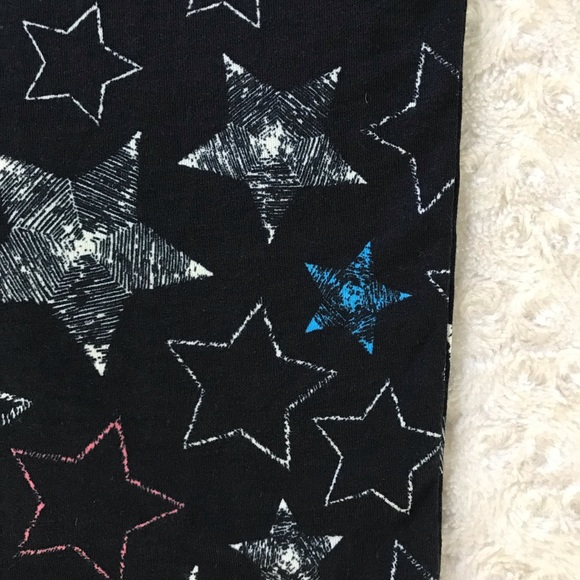 LuLaRoe Gracie Tunic Top 2 Star Print Black Blue - Picture 5 of 5